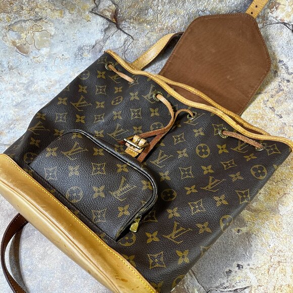 Louis Vuitton Montsouris MM Monogram Canvas Backpack Brown M51137 - Picture 11 of 14